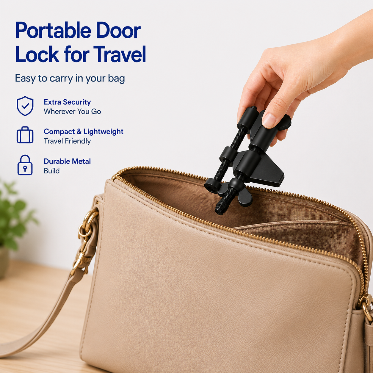 Portable Door Lock for Travel Security