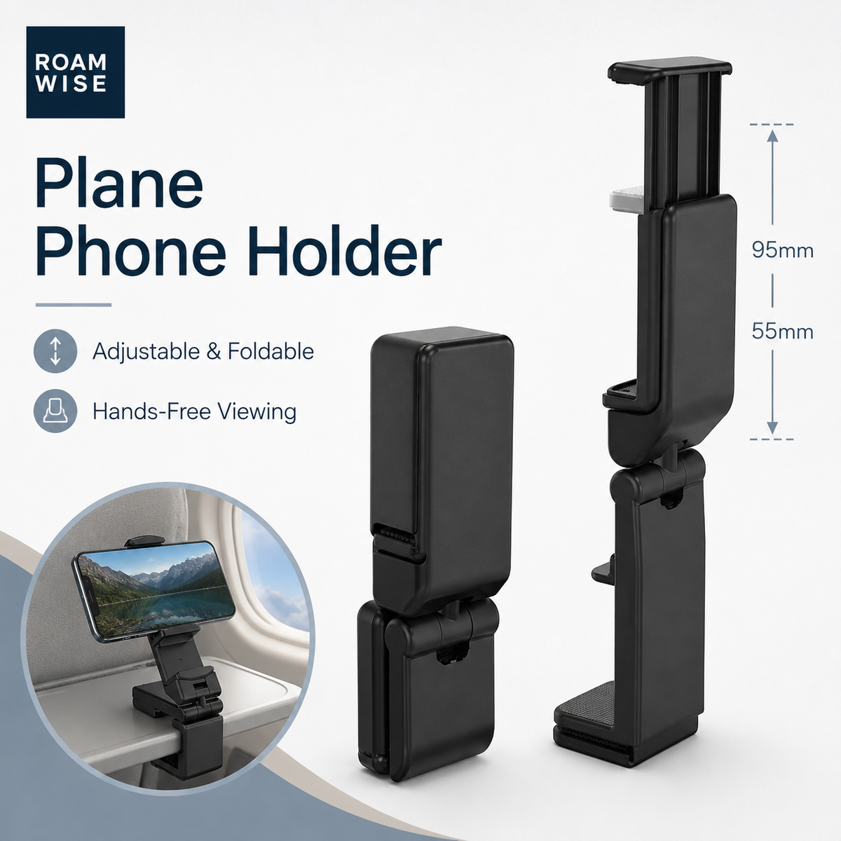 Plane Phone Holder – Adjustable & Foldable