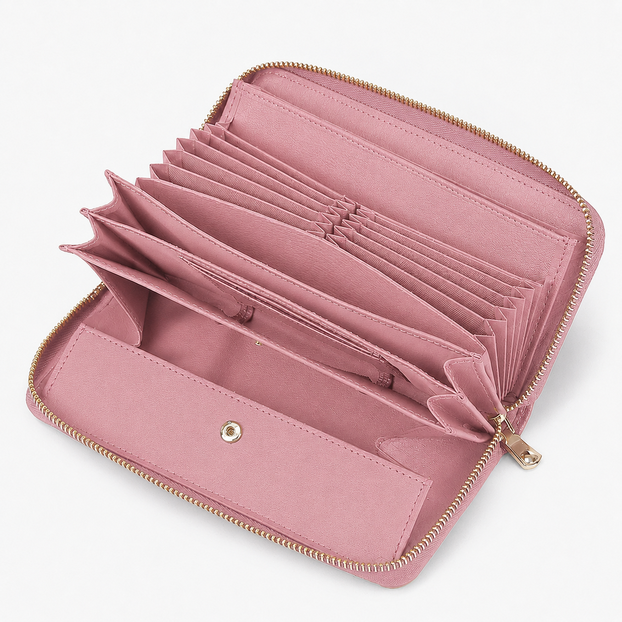 Pink RFID Blocking Leather Long Wallet