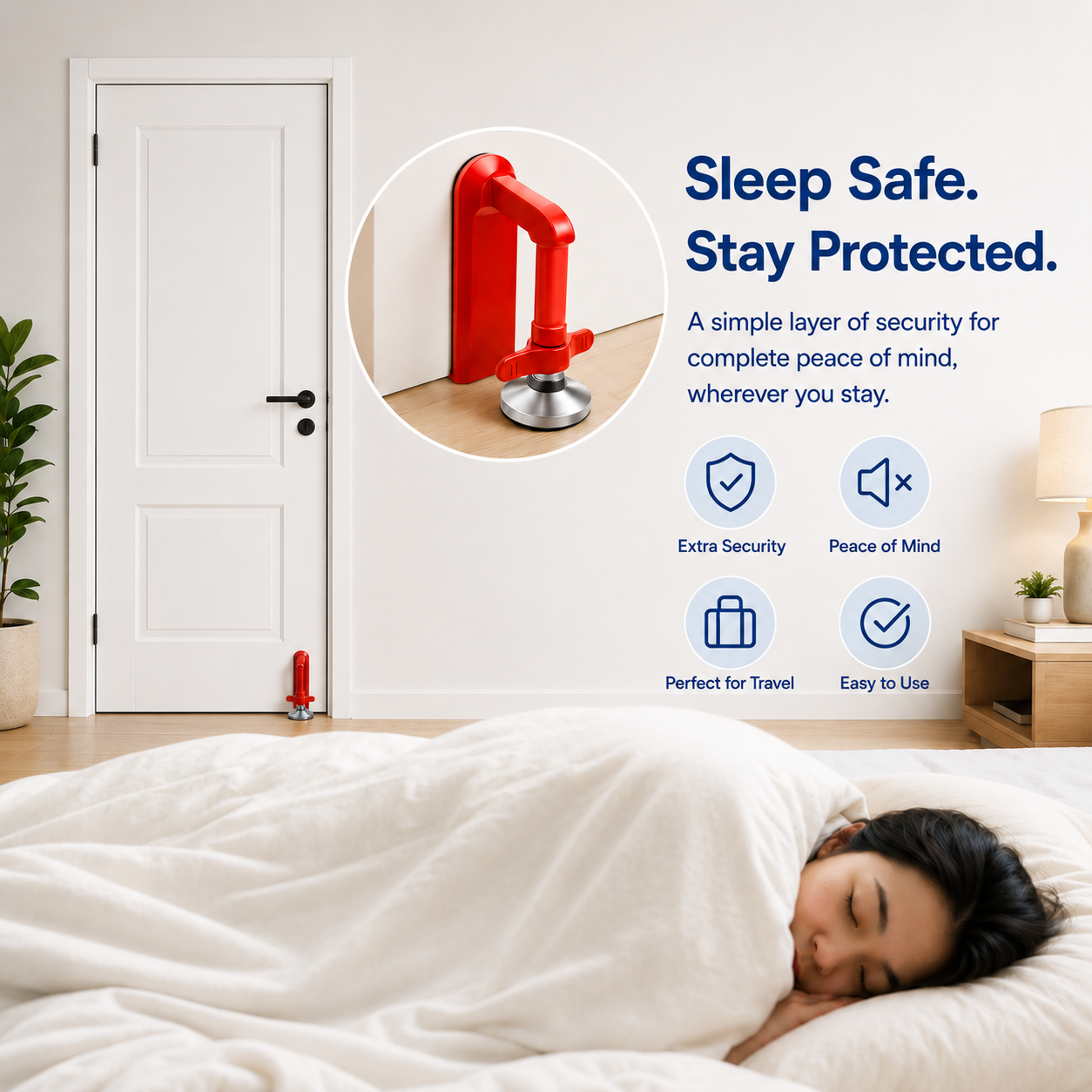 Portable Door Stopper for Travel Security