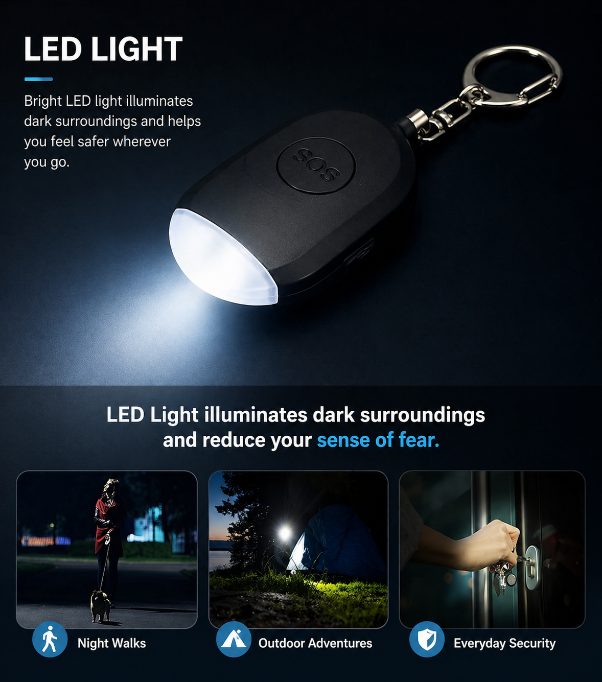 Compact Personal Security Alarm Keychain
