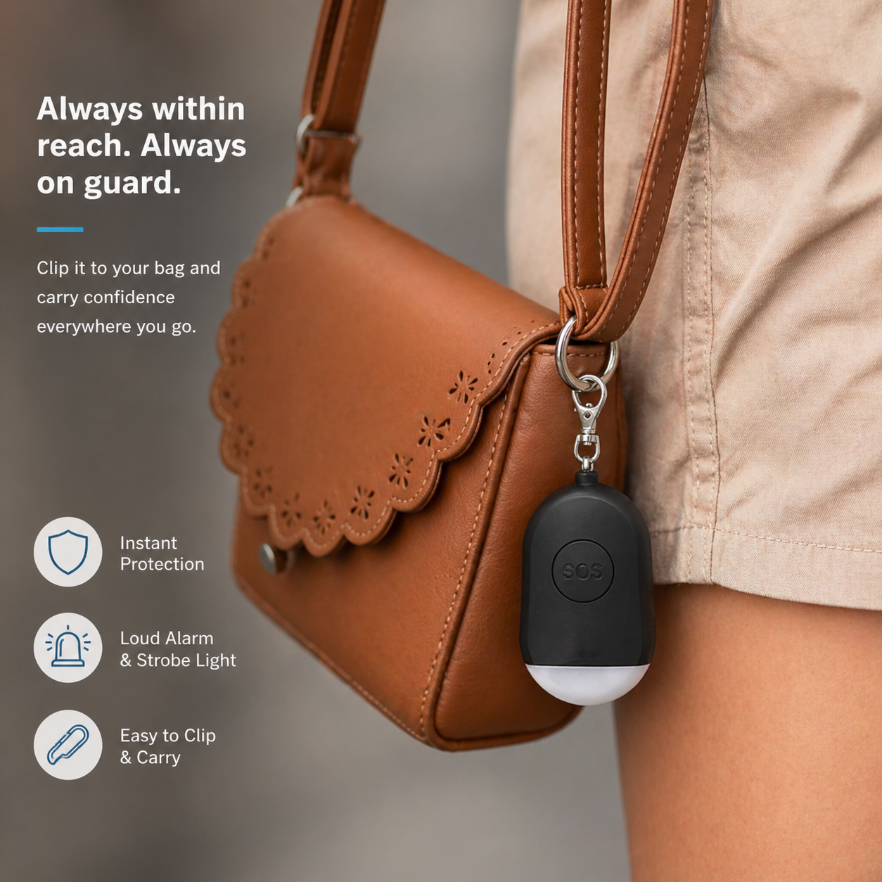 Compact Personal Security Alarm Keychain
