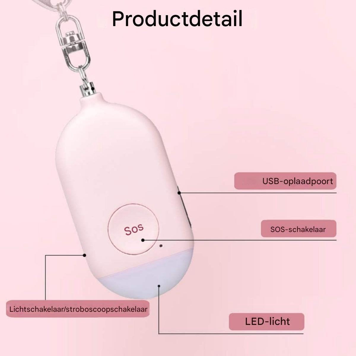 Rechargeable Mini Personal Alarm Keychain