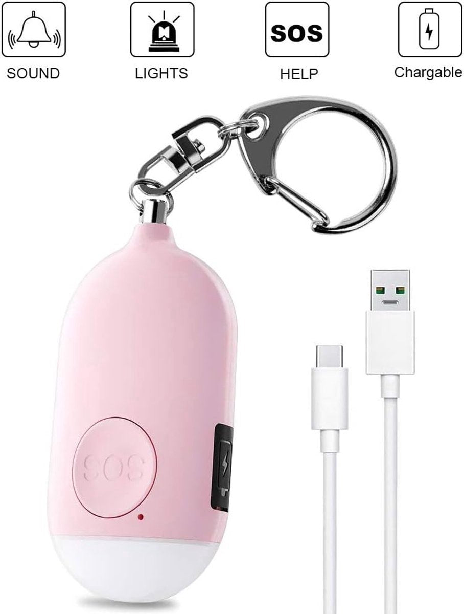 Rechargeable Mini Personal Alarm Keychain