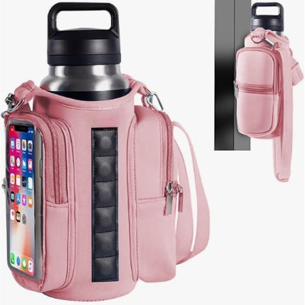 Magnetic Travel Water Bottle & Phone Safe Bag
