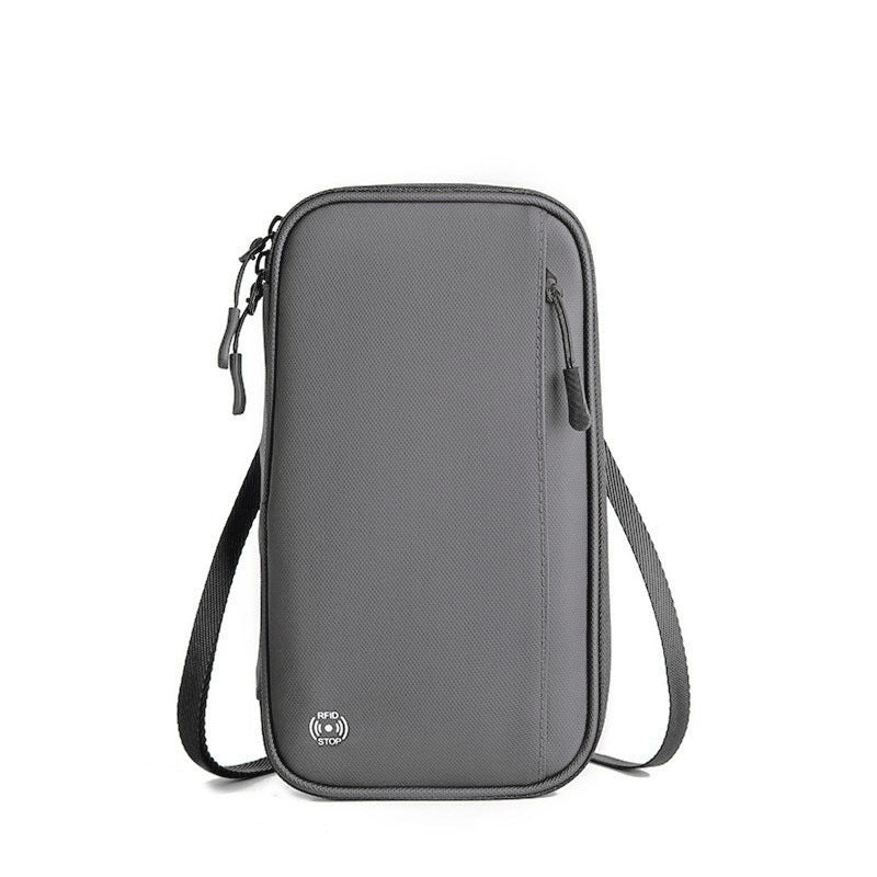 Grey RFID Blocking Travel Wallet