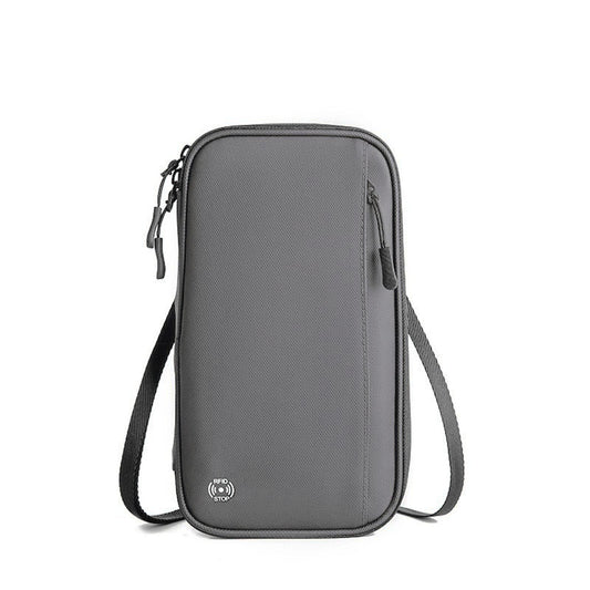 Grey RFID Blocking Travel Wallet