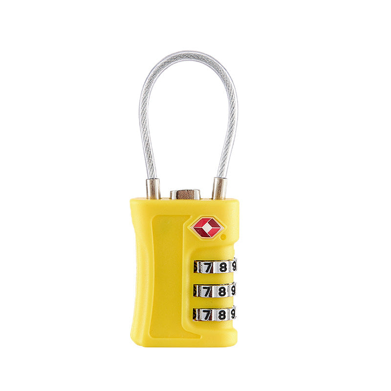 TSA Approved Cable Combination Padlock - Yellow