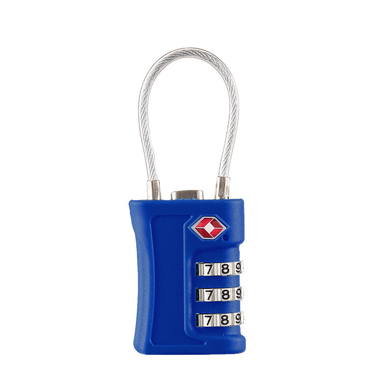 TSA Approved Cable Combination Padlock - Deep Blue