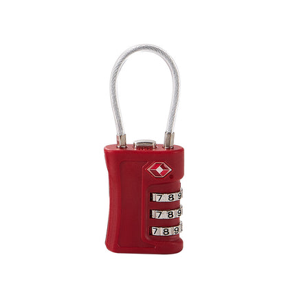 TSA Approved Cable Combination Padlock - Wine Red
