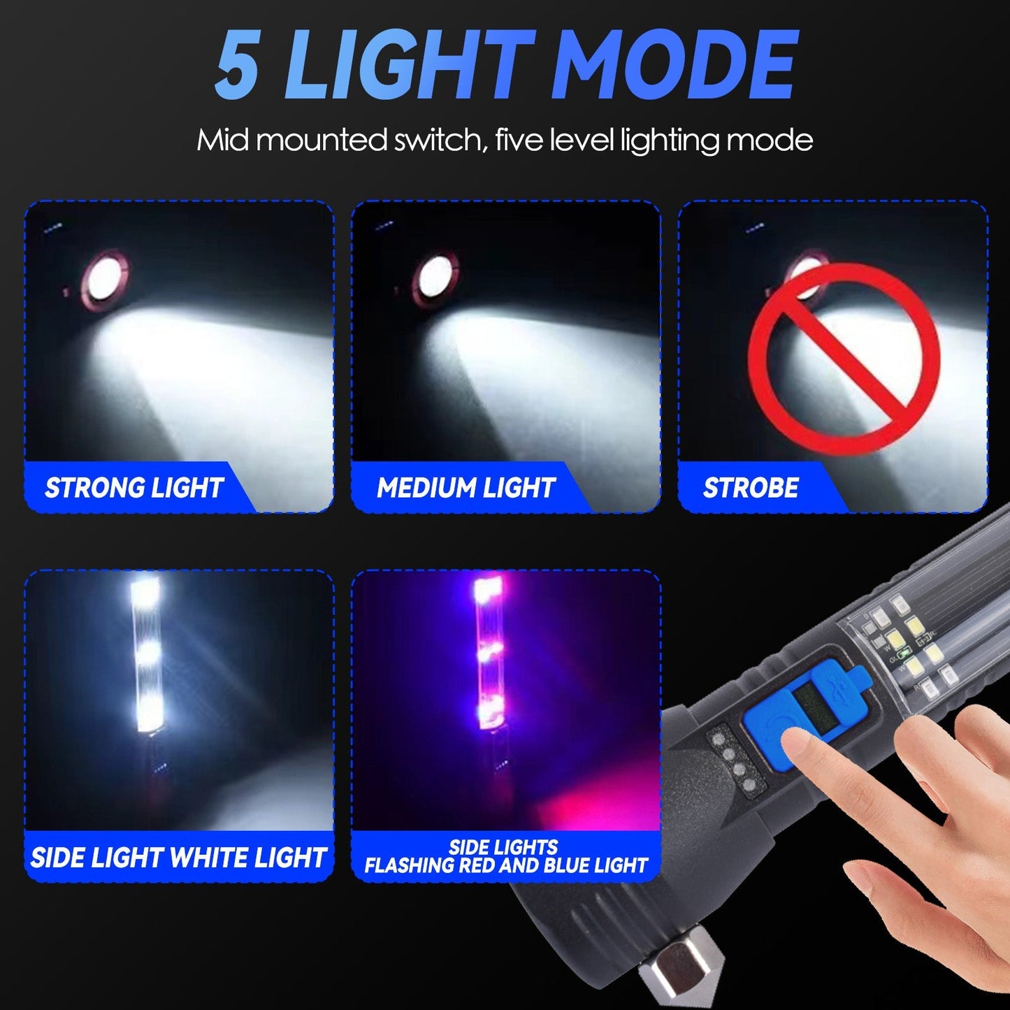 150 Lumen Solar USB Rechargeable Trekking Torch