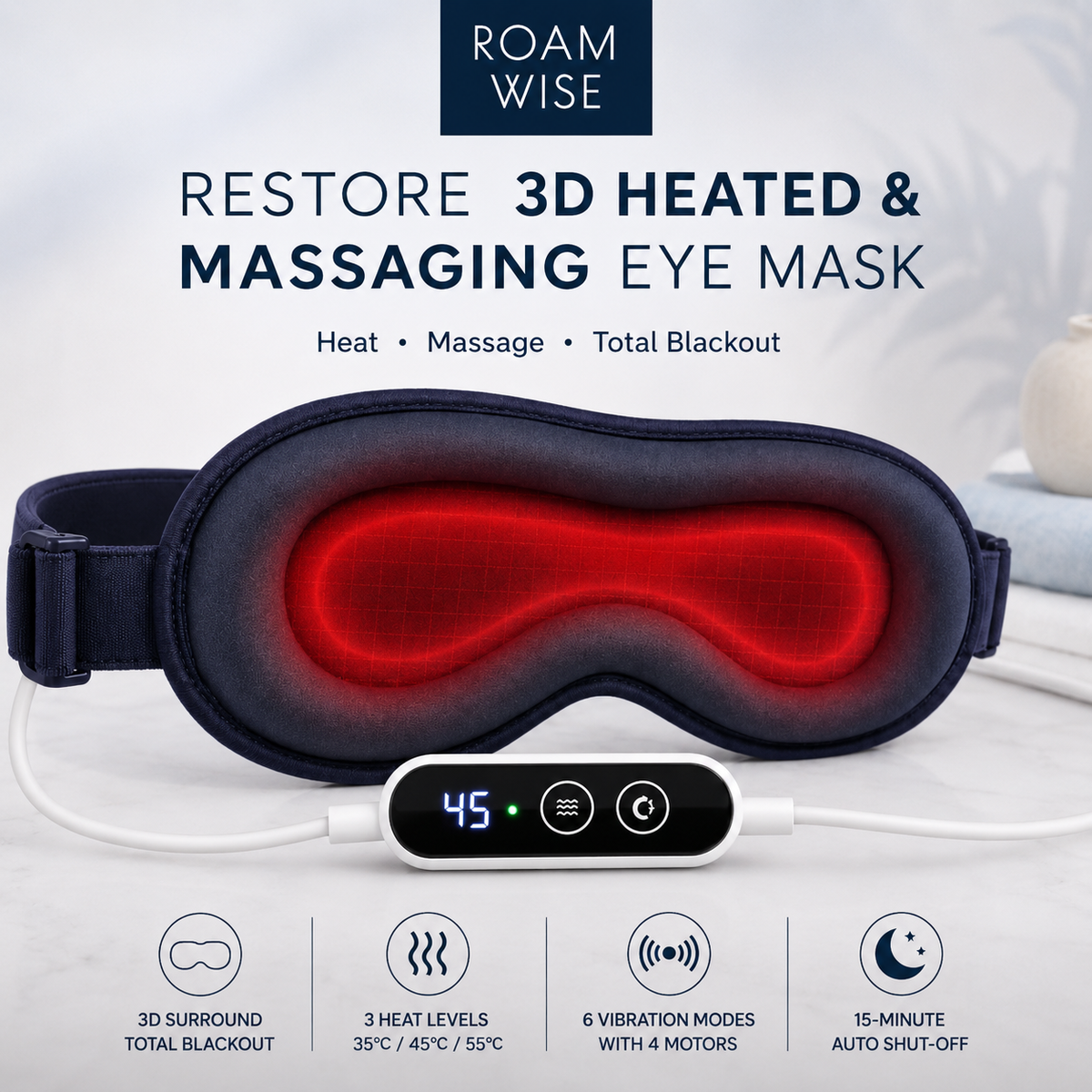 Restore 3D Heated & Massaging Eye Mask
