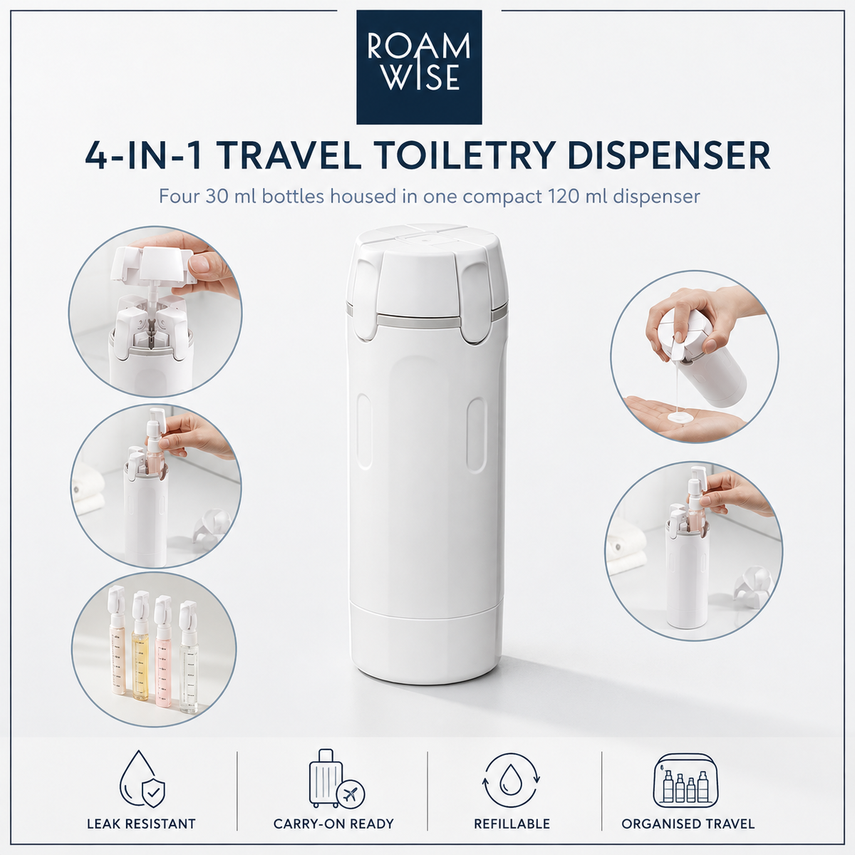 4 in 1 Travel Bottles Dispenser