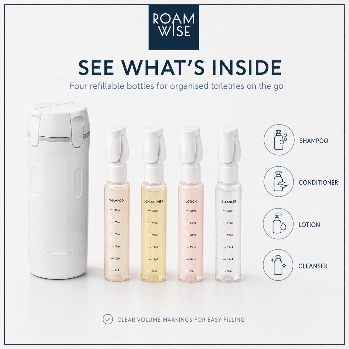 4 in 1 Travel Bottles Dispenser